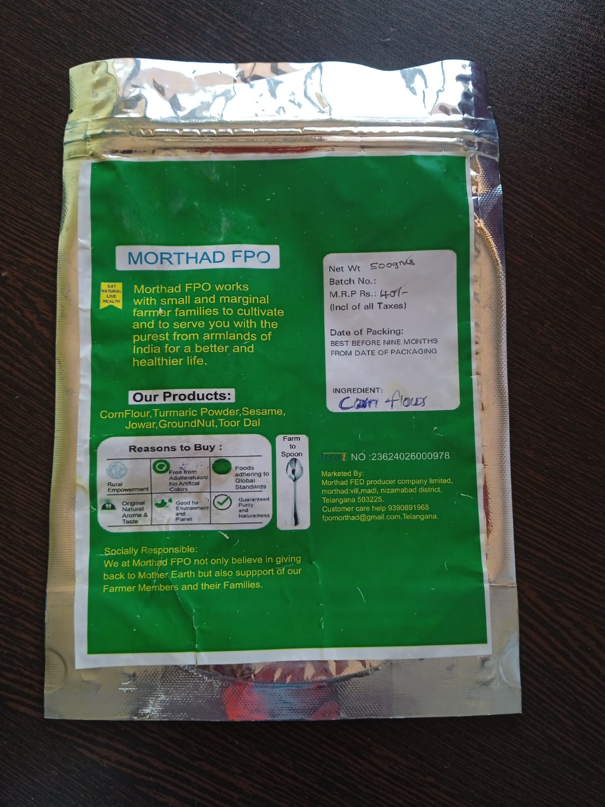 Organic Corn Flour - 500g