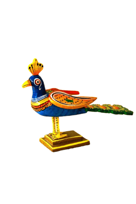 Handcrafted Wooden Peacock Statue