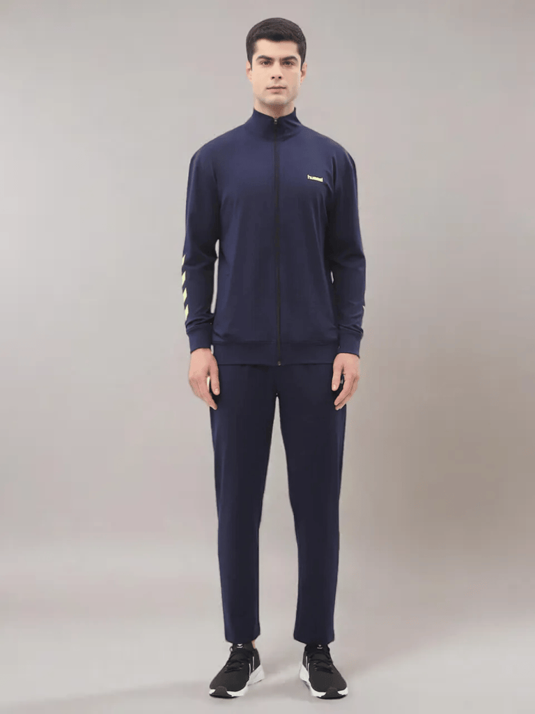 Promo Men's All weather Regular Fit Track Suit with Zipper and Pockets Comfortable Breathable Stretchable Soft Fabric For Everyday Use Ideal for Gym Training or Running Loungwear