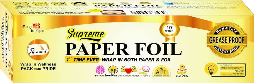 10 Meters Supreme Paper Foil, Non-Stick, Grease Proof, Water Proof, For Healthy Brain, Food, Bones & Family