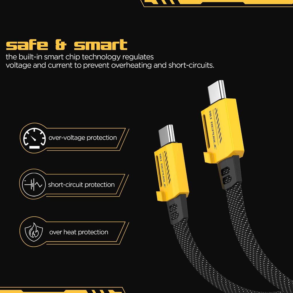 Blaze Fusion 65W Fast Charging Carbon fiber design cable (C-C Type)