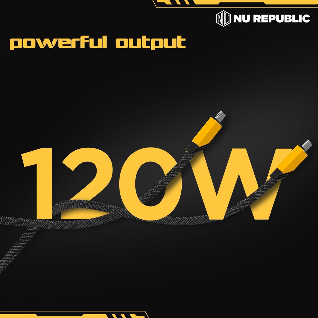 Blaze Fusion 120W Fast Charging Carbon fiber design cable (C-C Type)