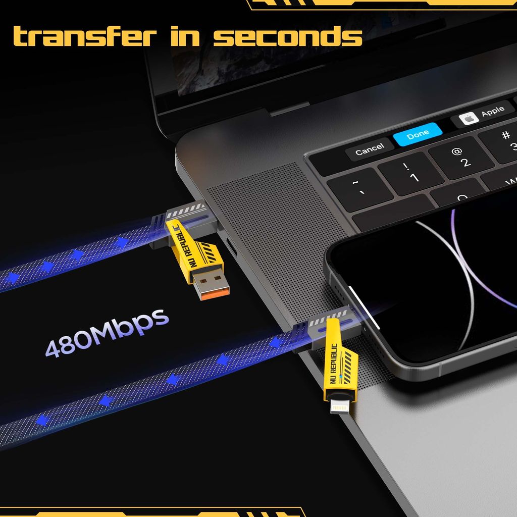 Blaze Fusion-Q 100W 4 in 1 Carbon fiber design cable