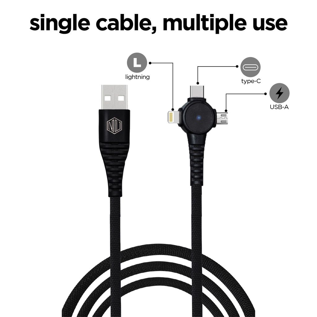 Blaze Trinity 2.0 50W 3 In One Cable (Type-C+Micro USB+Type-L)