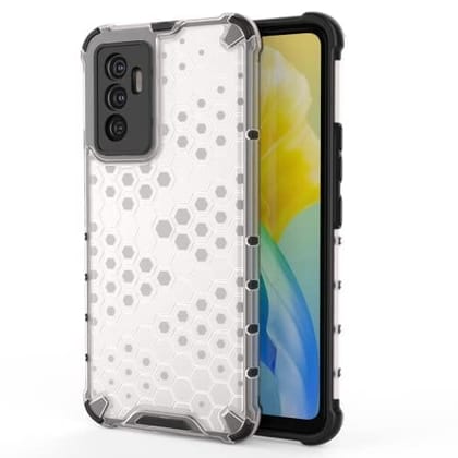 Faircost Hybrid Shockproof Back Cover for iQOO 9 SE 5G Hard Outside Soft Inside- (Polycabonate::Transparent)