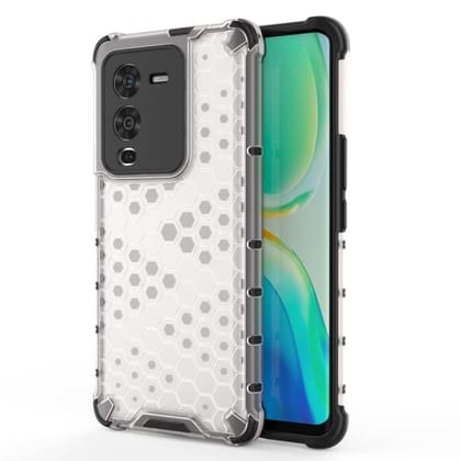 Faircost Polycarbonate For Vivo V25 Pro 5G Hybrid Shockproof Back Cover Hard Outside Soft Inside- (Polycabonate::Transparent)