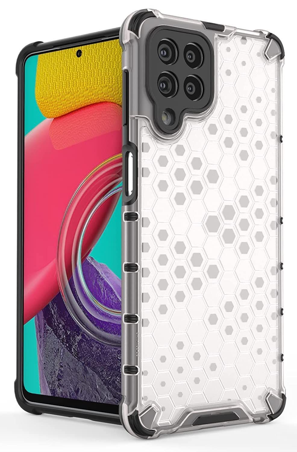 Faircost for Samsung Galaxy M53 5G Hybrid Shockproof Back Cover Hard Outside Soft Inside- (Polycabonate::Transparent)