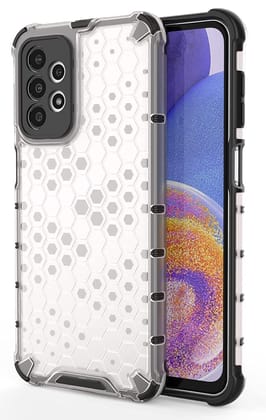 Faircost Hybrid Shockproof Back Cover for Samsung Galaxy A23 Hard Outside Soft Inside- (Polycabonate::Transparent)