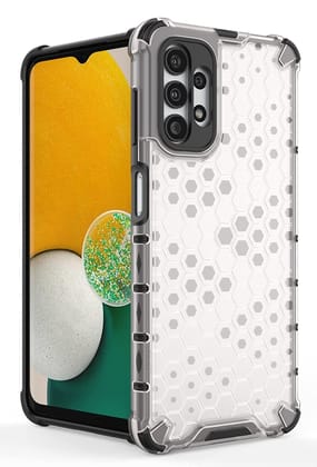 Faircost Hybrid Shockproof Back Cover for Samsung Galaxy A13 4G/ 5G Hard Outside Soft Inside- (Polycabonate::Transparent)