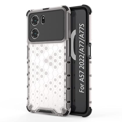 Faircost Hybrid Shockproof Back Cover for Realme A57 2022/A77/A77S Hard Outside Soft Inside- (Polycabonate::Transparent)