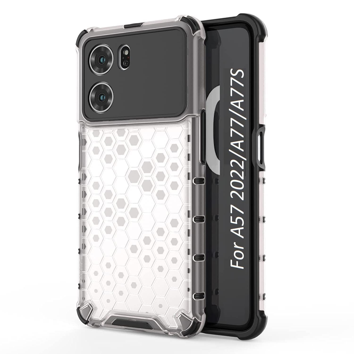 Faircost Hybrid Shockproof Back Cover for Realme A57 2022/A77/A77S Hard Outside Soft Inside- (Polycabonate::Transparent)