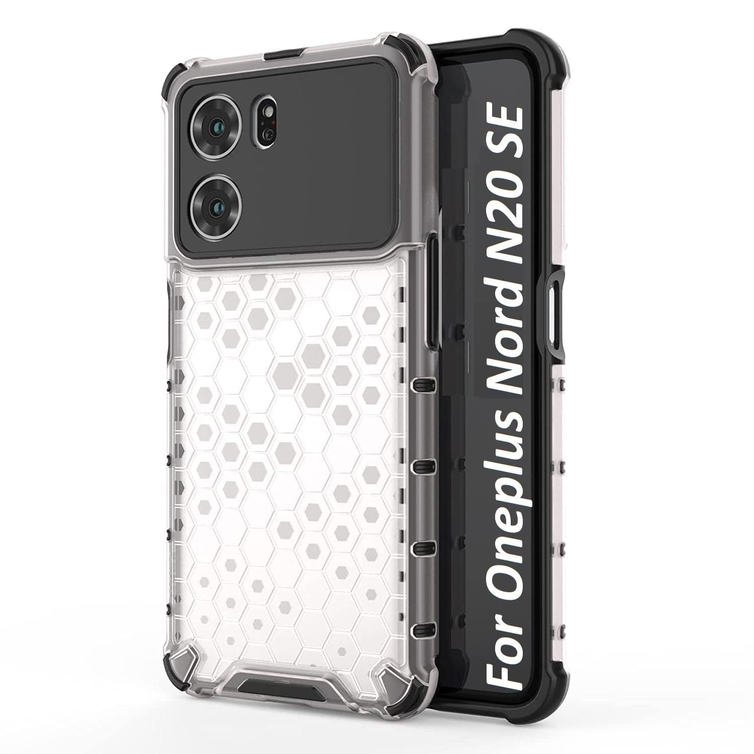 Faircost for Oneplus Nord N20 SE Hybrid Shockproof Back Cover Hard Outside Soft Inside- (Polycabonate::Transparent)