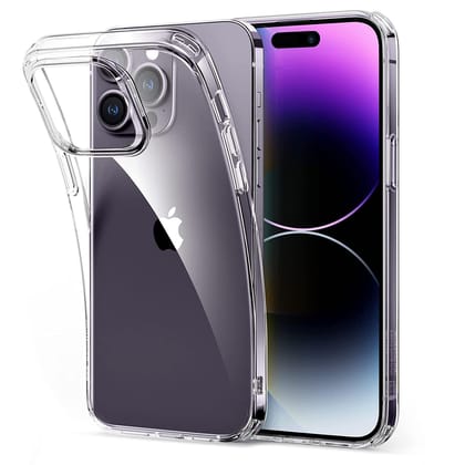 Faircost Back Cover for iPhone 14 Pro Shockproof (Silicon| Transparent)