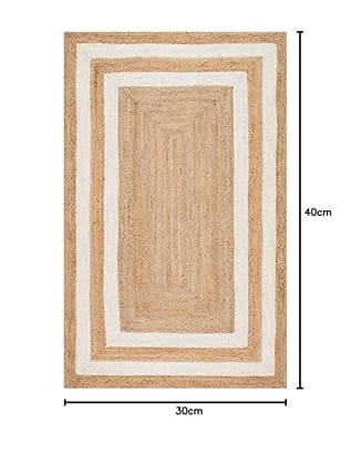 Natural Jute Rug with White Border