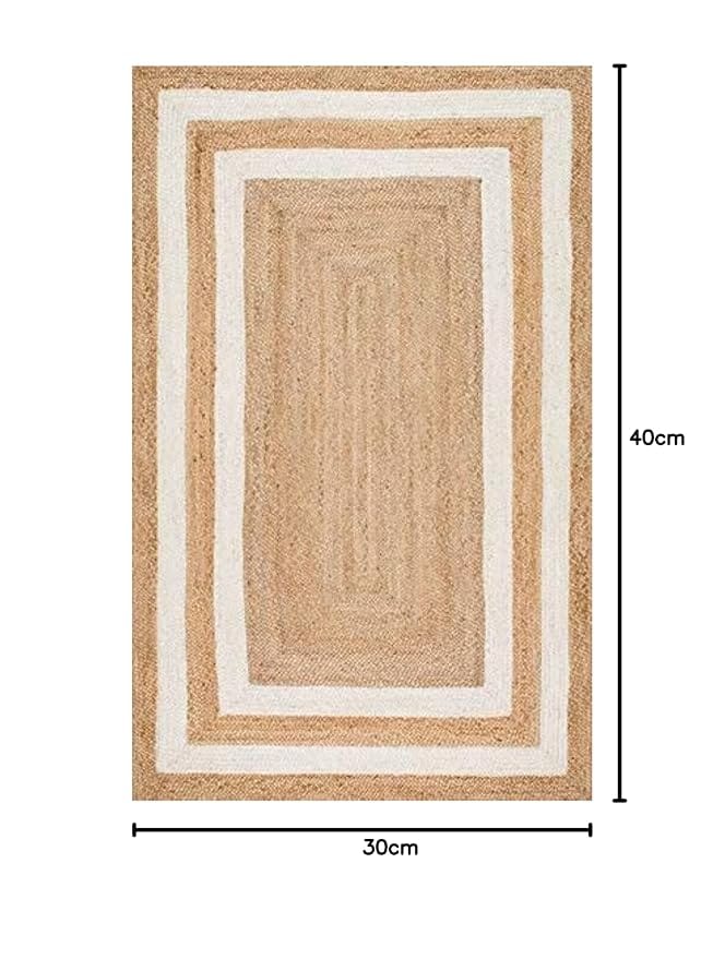 Natural Jute Rug with White Border