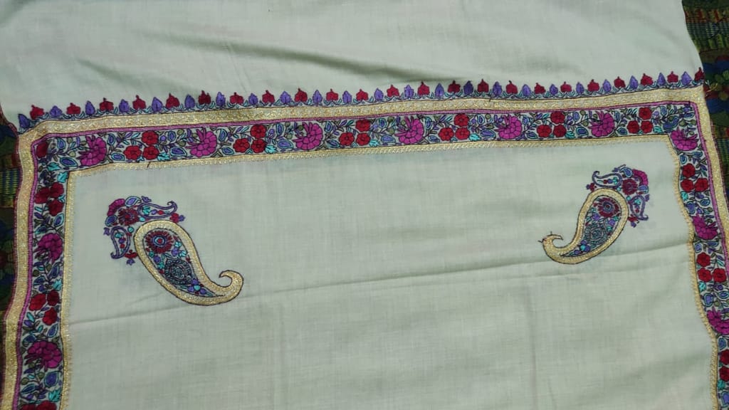 Buy Chiffon Dupatta With Kashmiri Hand Embroidery Work Online