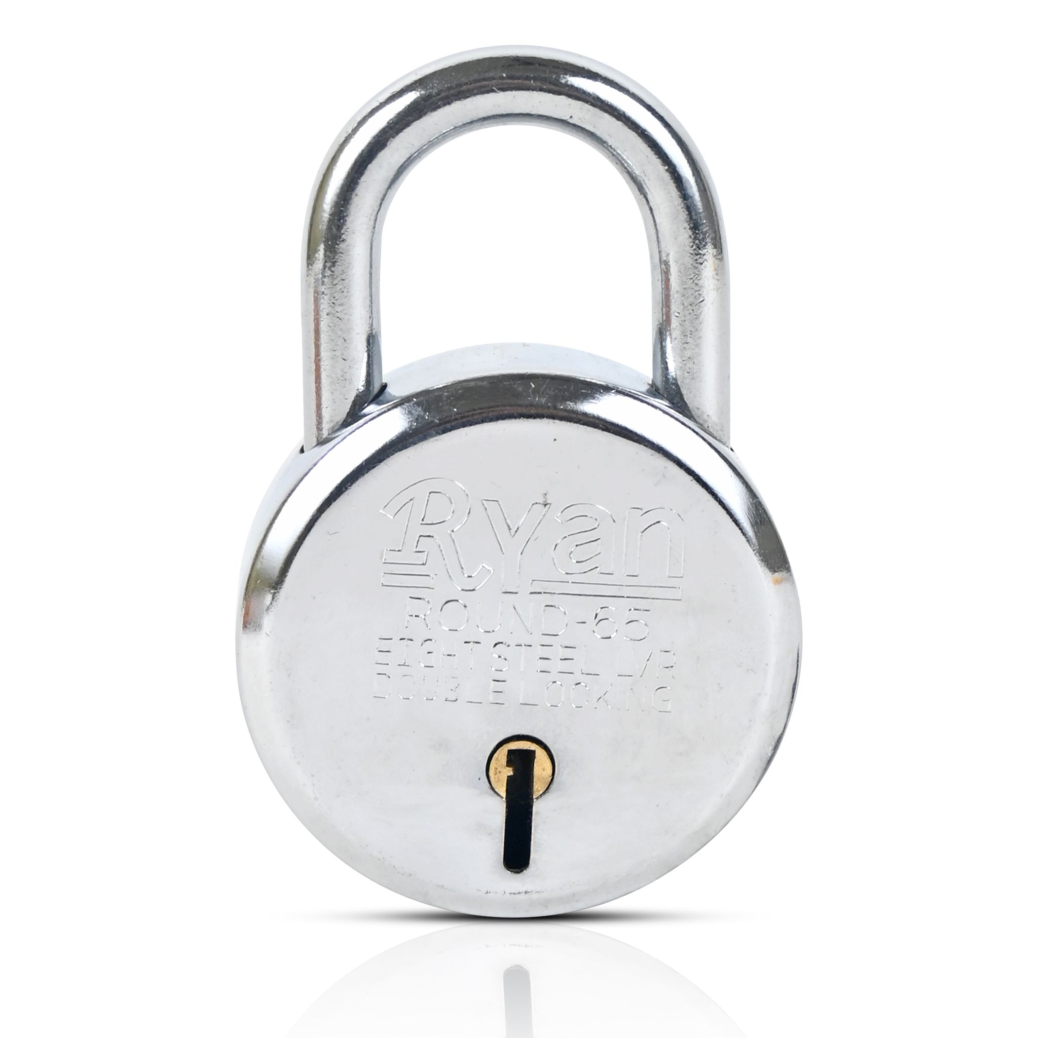 Ryan Round 65 eight lever Double Locking Steel Padlock With 3 Steel Keys | Shop Ryan Locks