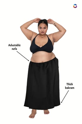 Petticoat Black Cotton Xxl