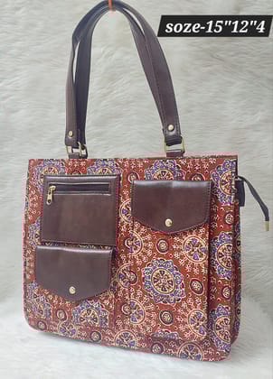 Handmade Tote Bag with Zippered Closure
