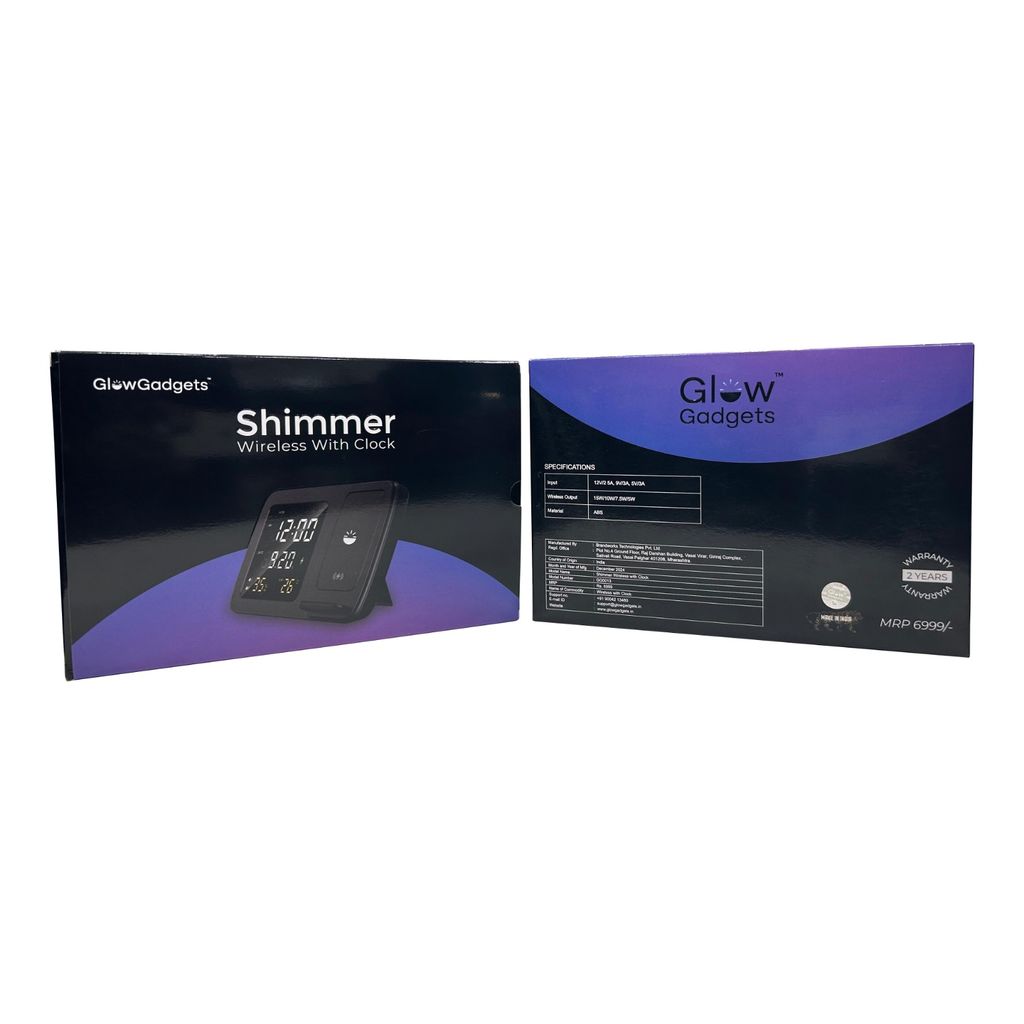 Glow Gadgets Shimmer Wireless charger with clock