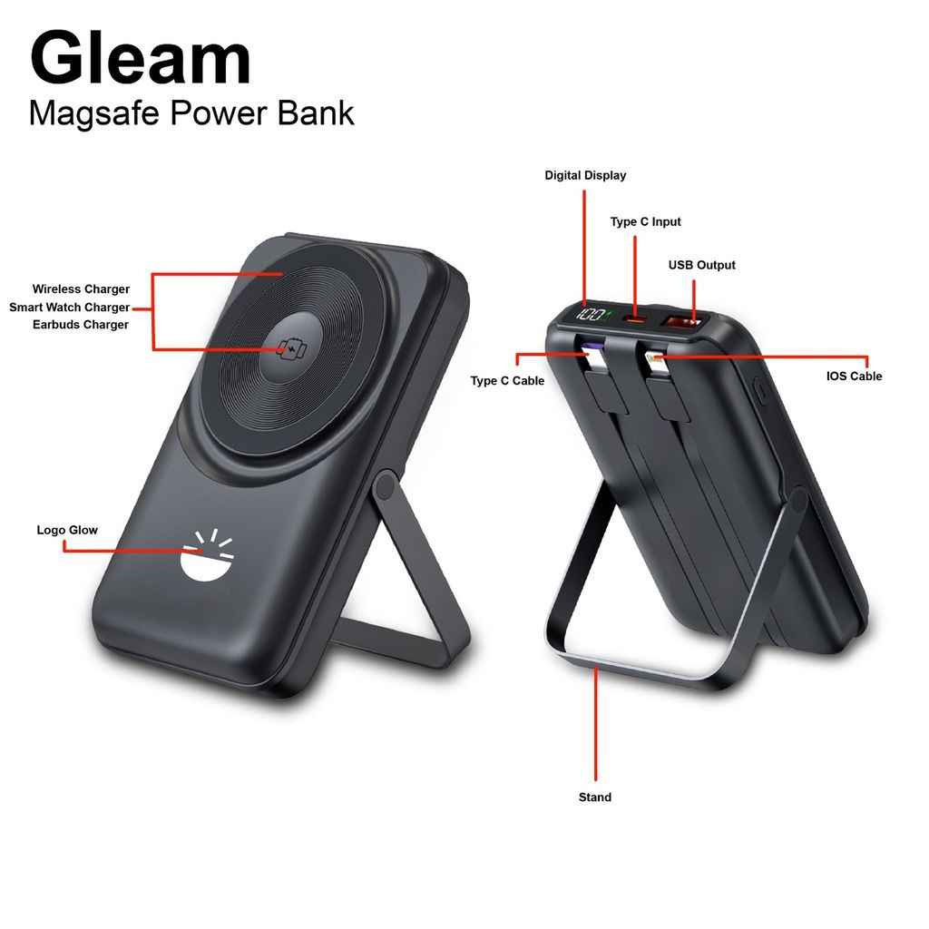 Glow Gadgets Gleam 10000 mAh Magsafe Power Bank