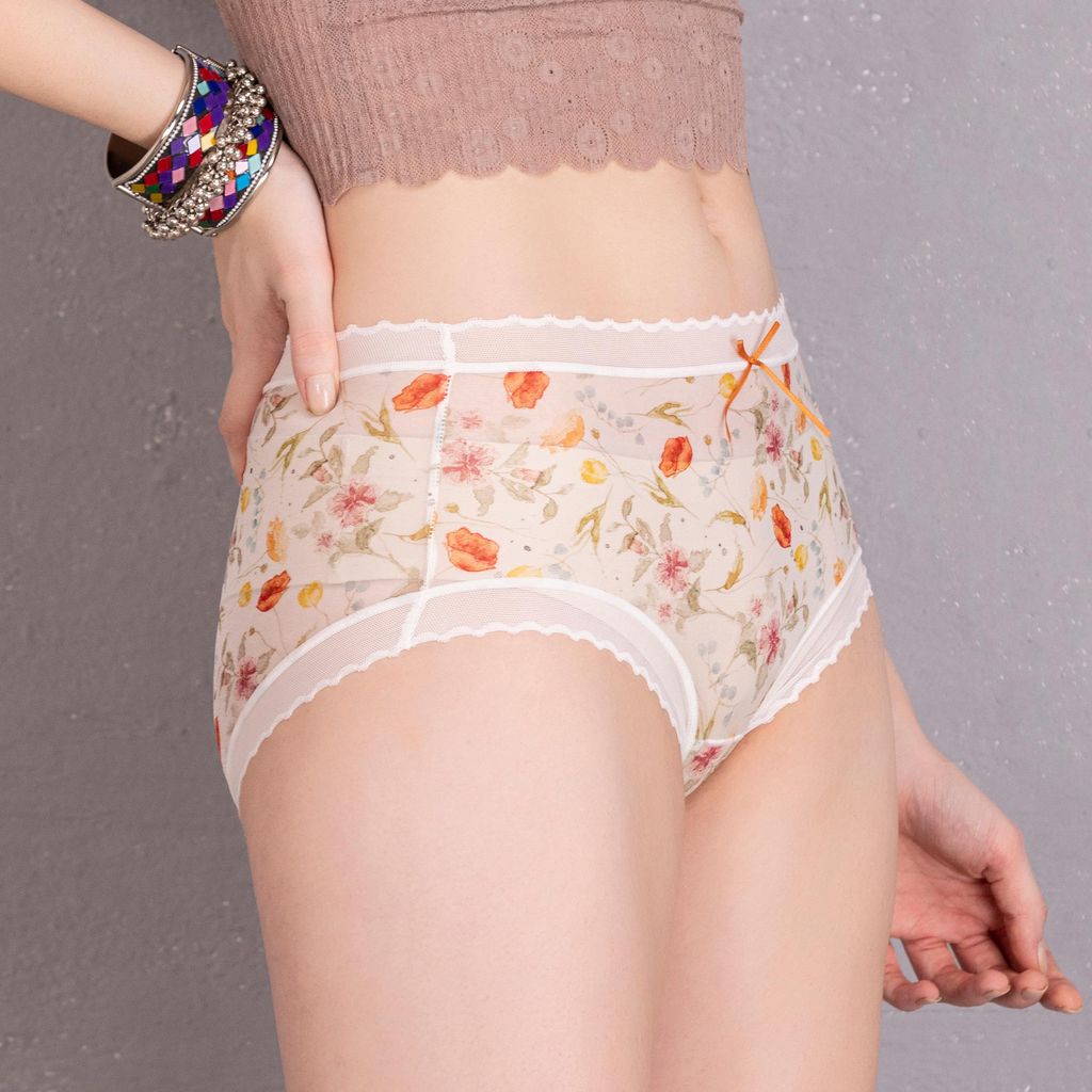 New Women Tencil Fabric Flower Printed Panty 2025 at ShopCircuit | ONDC