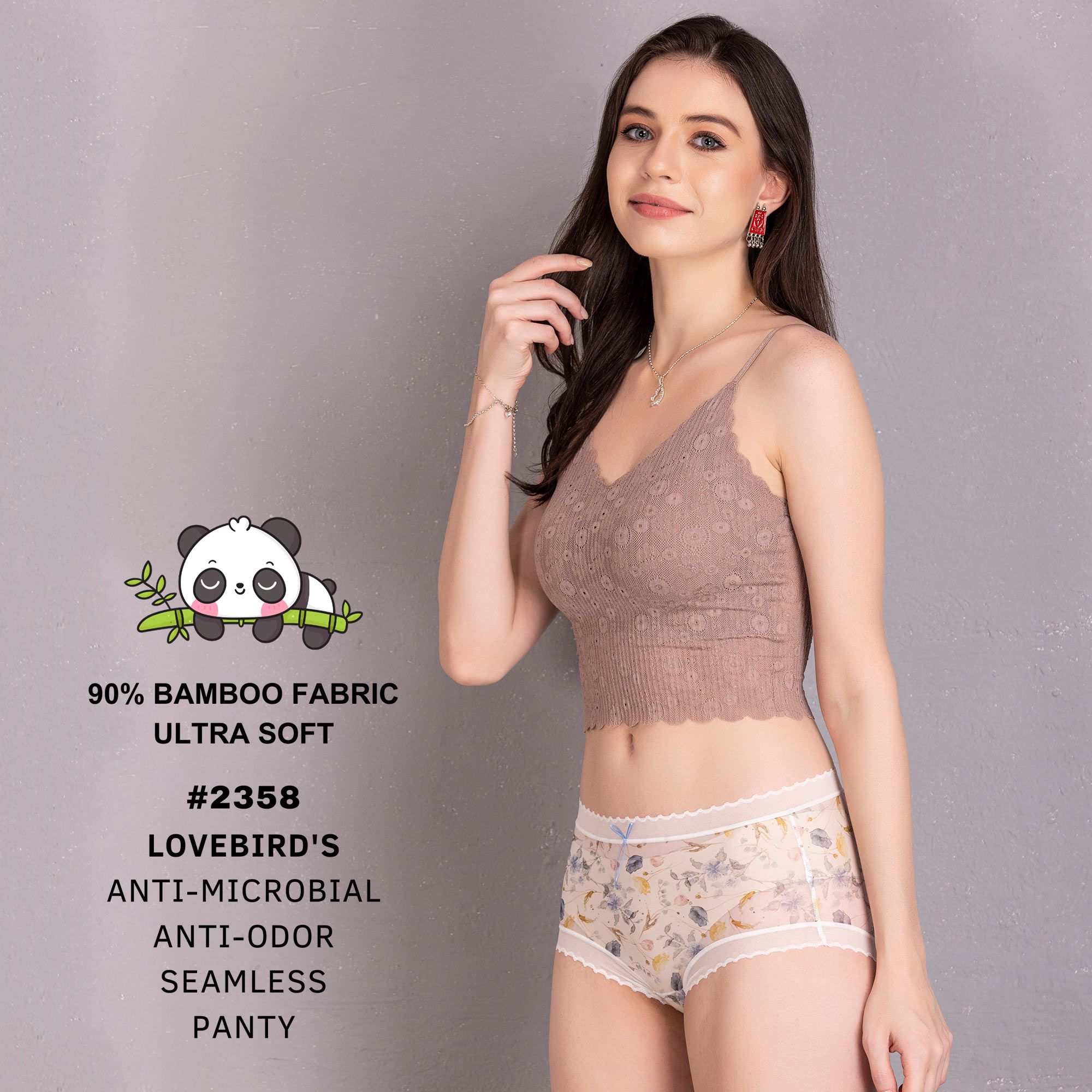 Tencil Fabric Flower Printed Panty