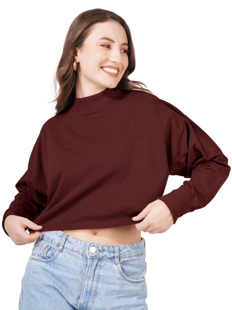 Exclusive Women Women Full Sleeve Solid Sweatshirt (Wine) 2025 at ShopCircuit | ONDC Exclusive Women Women Full Sleeve Solid Sweatshirt (Wine) 2025 at ShopCircuit | ONDC
