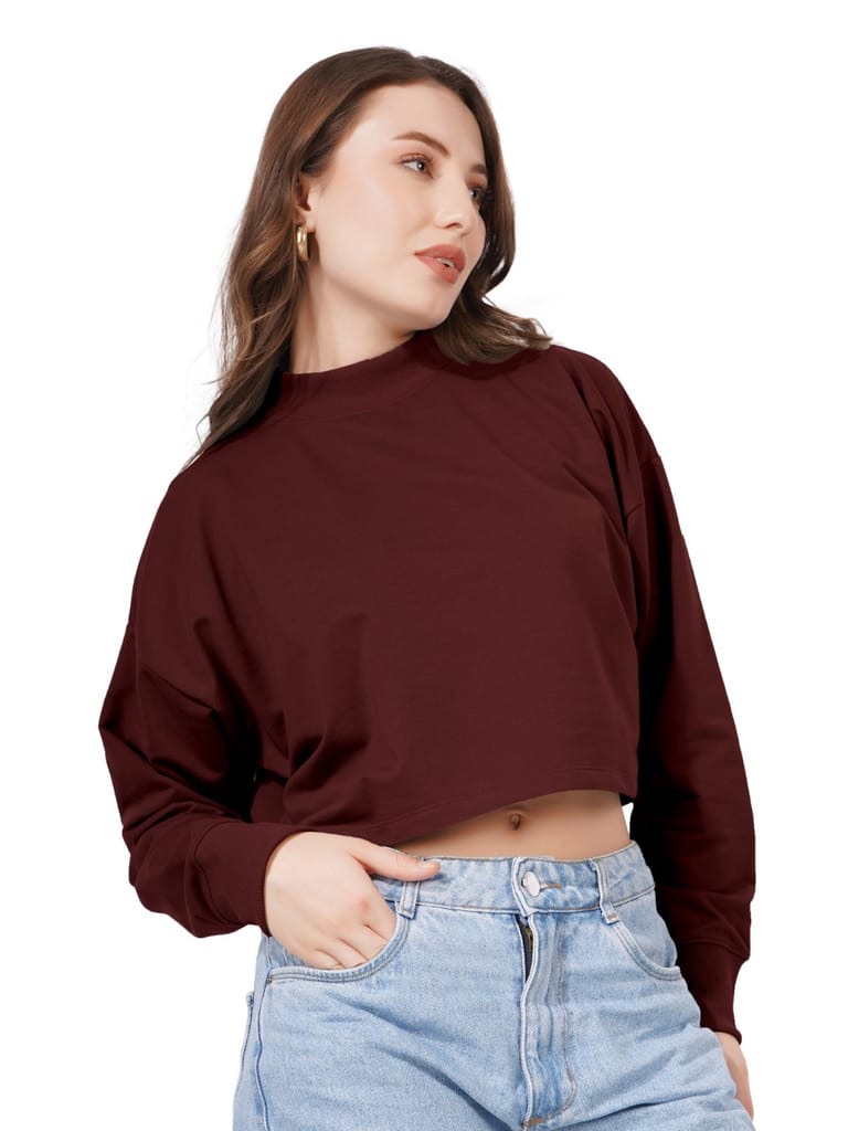 Exclusive Women Women Full Sleeve Solid Sweatshirt (Wine) 2025 at ShopCircuit | ONDC Exclusive Women Women Full Sleeve Solid Sweatshirt (Wine) 2025 at ShopCircuit | ONDC