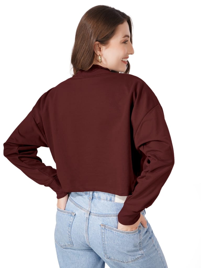 Exclusive Women Women Full Sleeve Solid Sweatshirt (Wine) 2025 at ShopCircuit | ONDC Exclusive Women Women Full Sleeve Solid Sweatshirt (Wine) 2025 at ShopCircuit | ONDC
