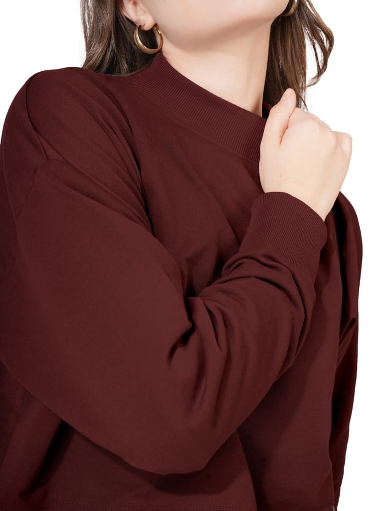 Exclusive Women Women Full Sleeve Solid Sweatshirt (Wine) 2025 at ShopCircuit | ONDC Exclusive Women Women Full Sleeve Solid Sweatshirt (Wine) 2025 at ShopCircuit | ONDC