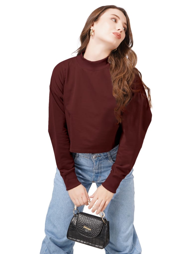 Exclusive Women Women Full Sleeve Solid Sweatshirt (Wine) 2025 at ShopCircuit | ONDC Exclusive Women Women Full Sleeve Solid Sweatshirt (Wine) 2025 at ShopCircuit | ONDC