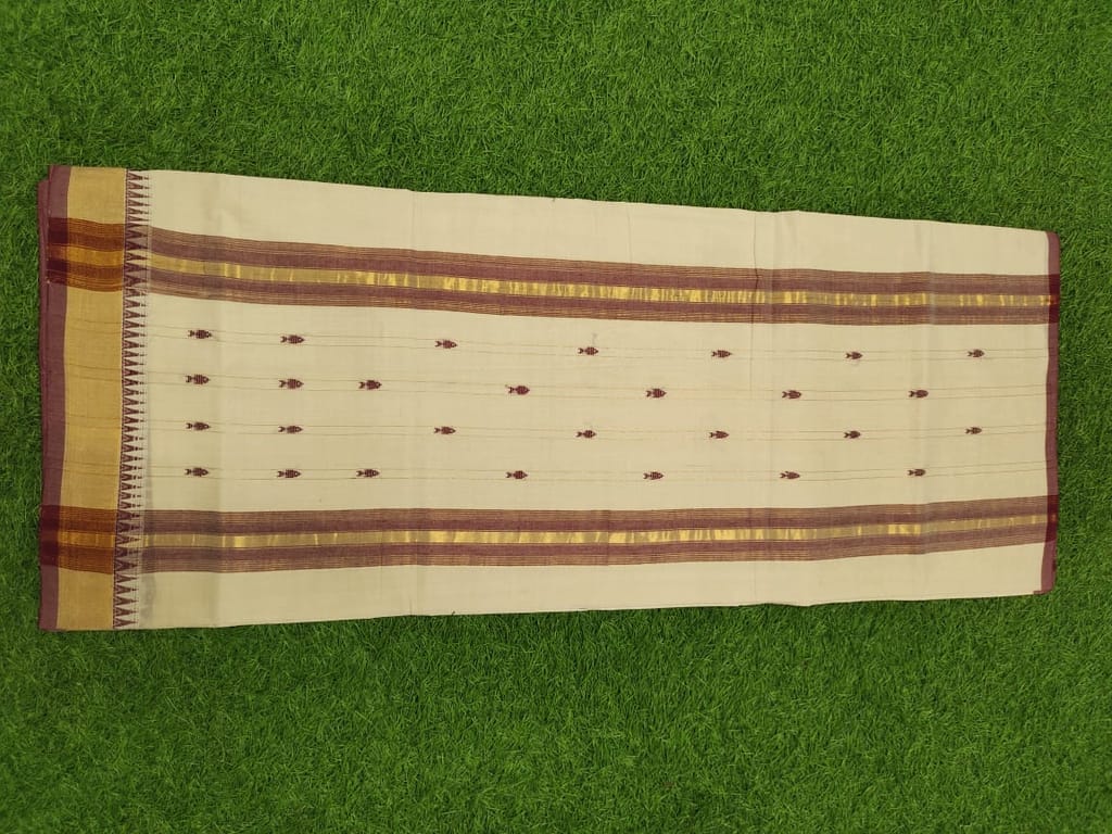 ADIVARAPUPETA FISH BUTTA COTTON SAREE