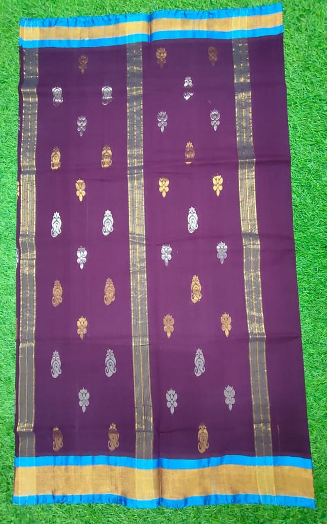 ADIVARAPUPETA JACQUARD BUTTA COTTON SAREE