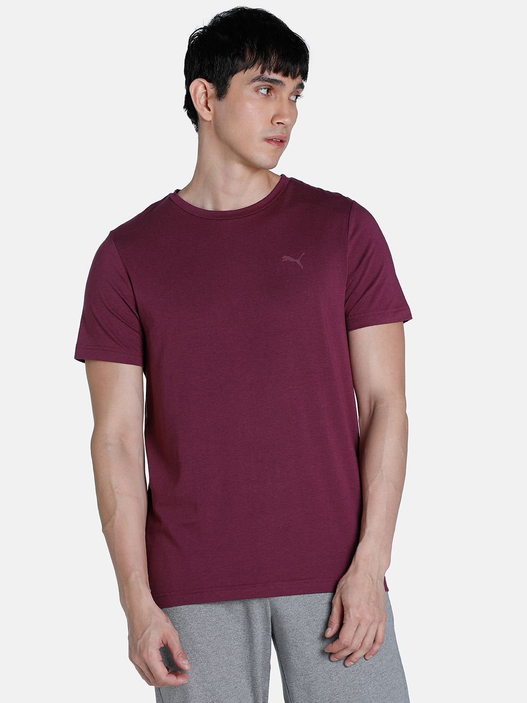 Puma Premium Soft Touch Purple Crew T Shirt
