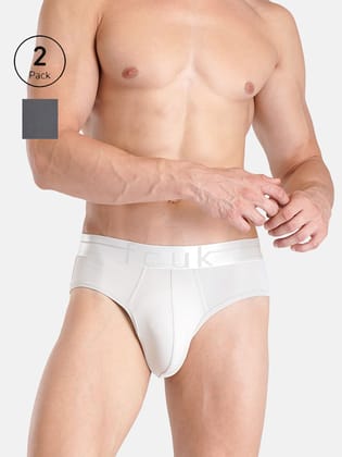 FCUK FLO Mersey,Men's Solid Briefs Pack of 2-Gray