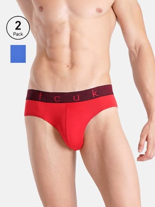 FCUK FLO Guston,Men's Mesh Briefs Pack of 2-Red-Blue FCUK FLO Guston,Men's Mesh Briefs Pack of 2-Red-Blue