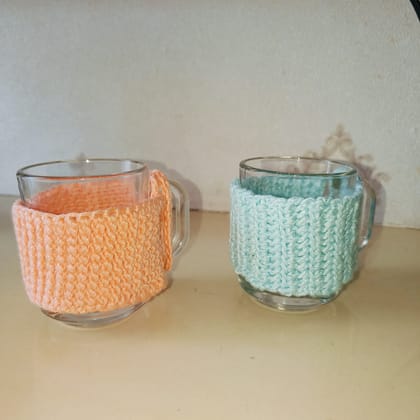 Hand-Knitted Mug Cozy Set - 6 tea cup set
