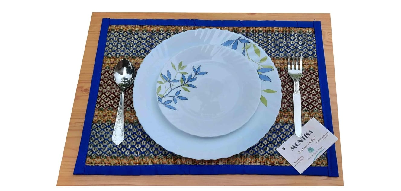 Madurkathi Table Mats 6 Coasters Handmade Designer Heat Resistant Dining Placemat