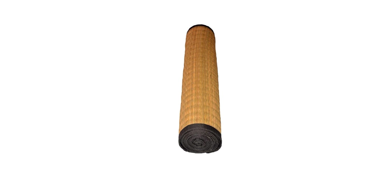 Foldable chatai mat Made of Madurkathi Grass, for Sleeping, Sitting, Yoga and Outdoor-Indoor Usage, Portable and Handwoven 4 feet x 6 feet Black