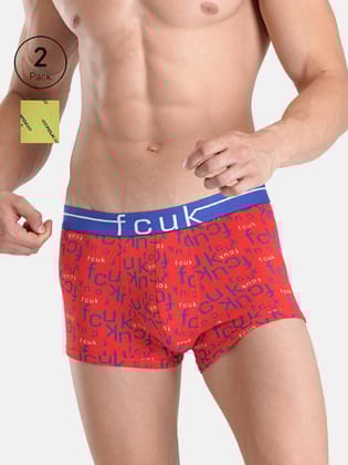 FCUK Flex Tottenham, Men's Printed Trunks Pack of 2-Black
