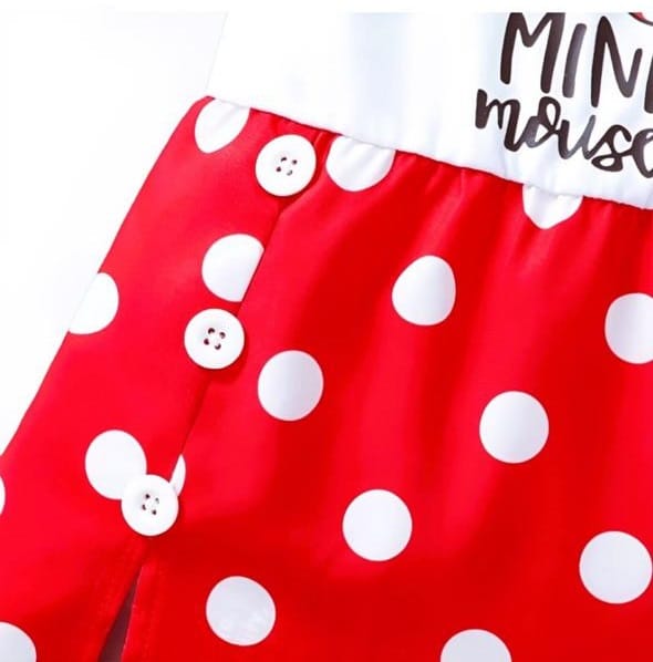Red and White Polka Dot Minnie Mouse Dress for Girls