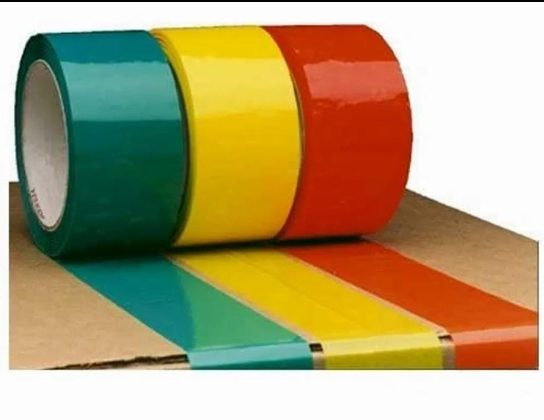 Colored Packing Tape, 2" x 110 Yards, 3 Rolls, Green, Yellow, Red Pack of 3