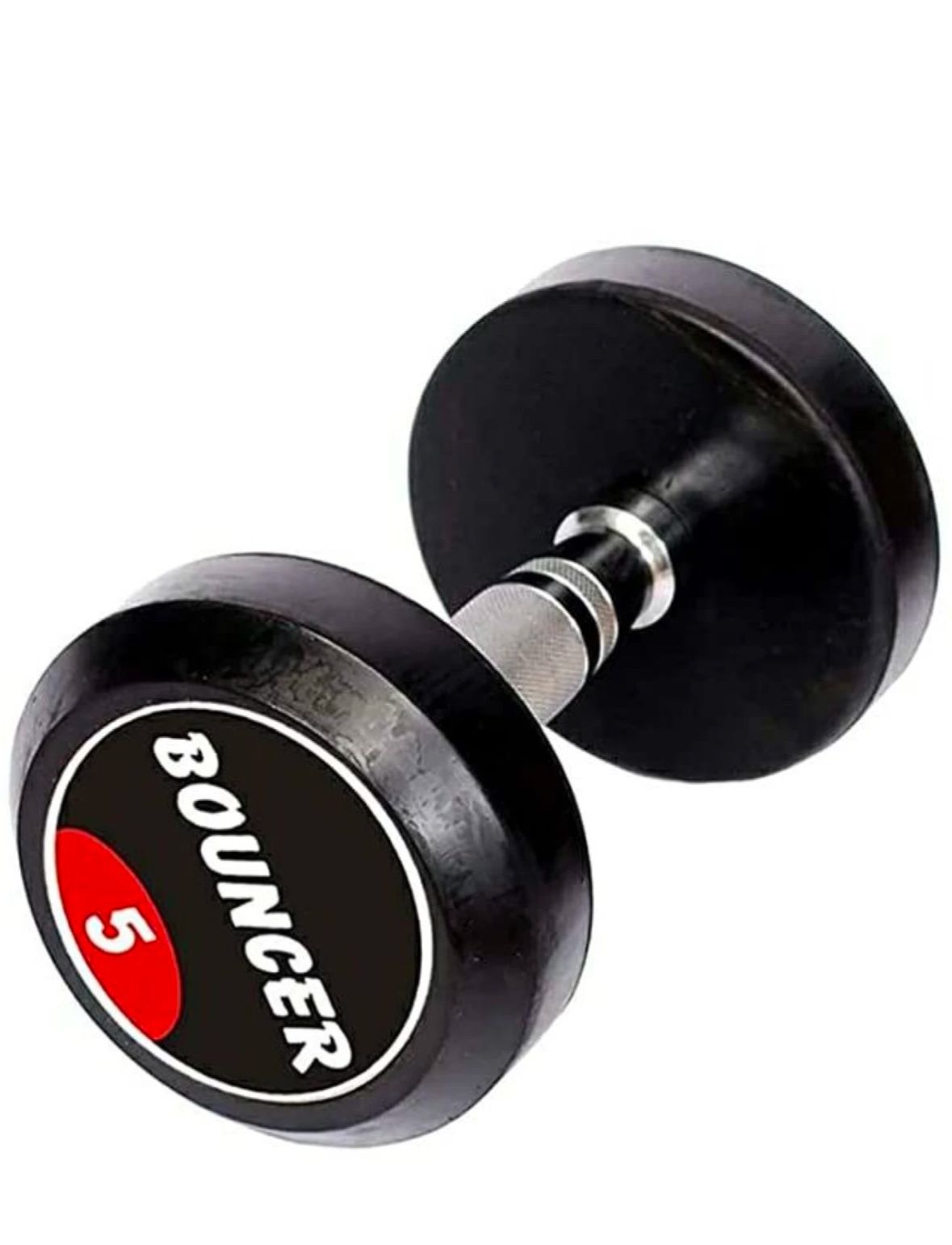Bouncer 5 KG Rubber Hex Dumbbell for Home and Gym