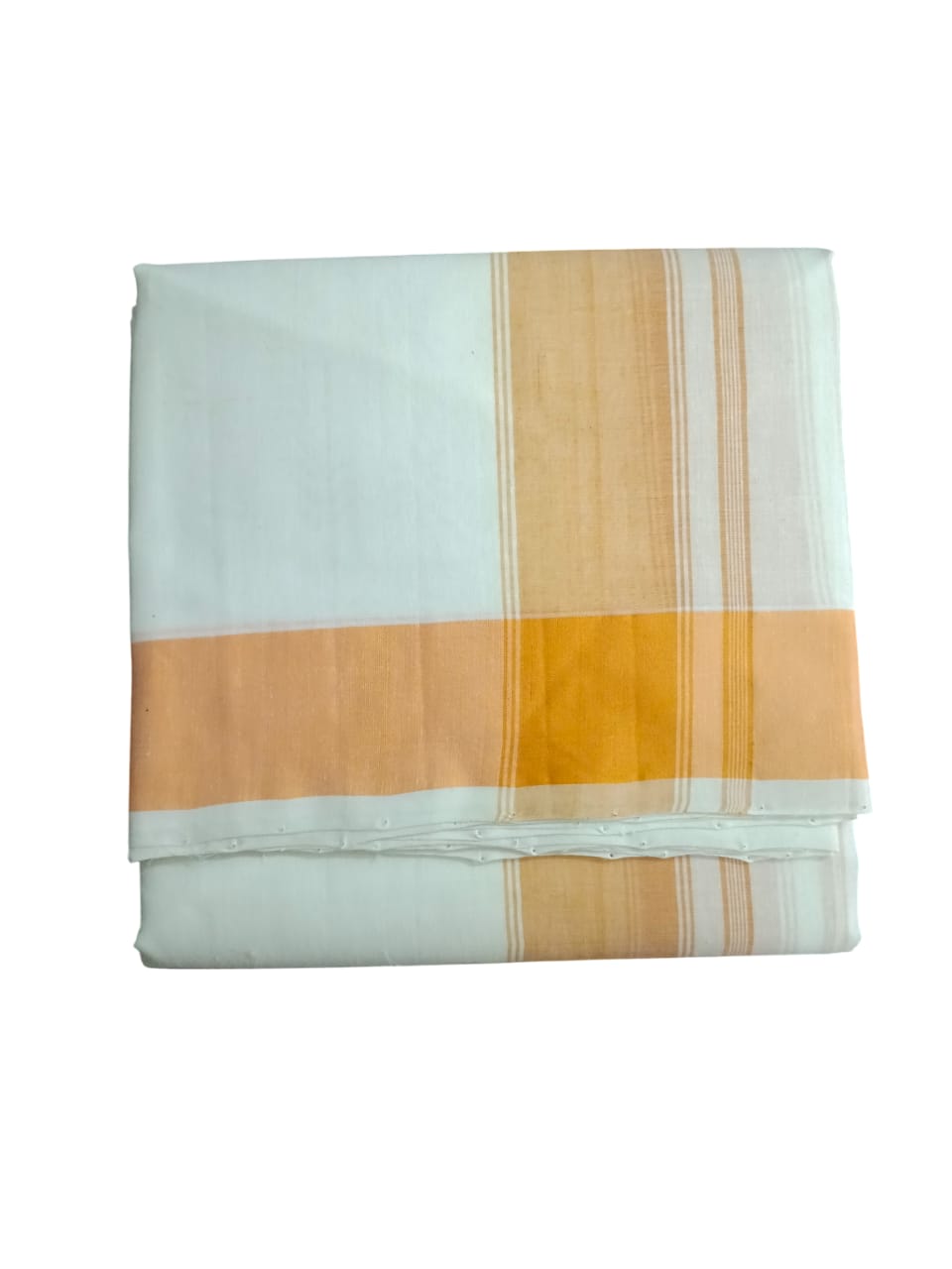 Buy White Cotton Dhoti With Gold Border Online at Best Price in India
