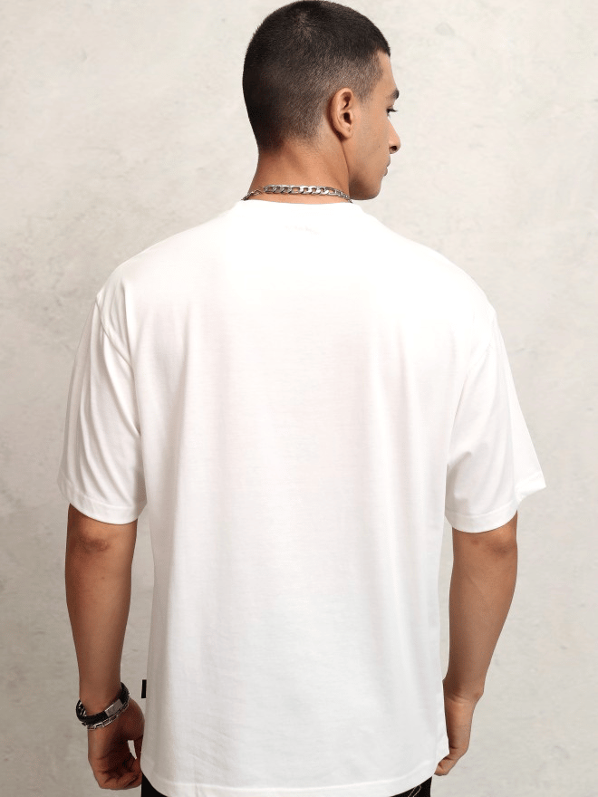 Affordable Men Men's White Printed T-Shirt 2025 at ShopCircuit | ONDC