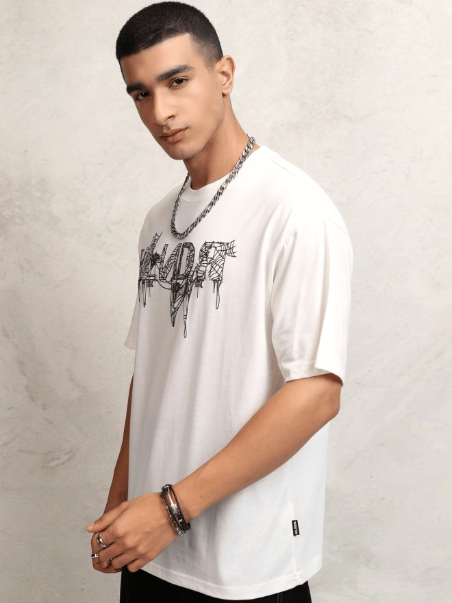Affordable Men Men's White Printed T-Shirt 2025 at ShopCircuit | ONDC