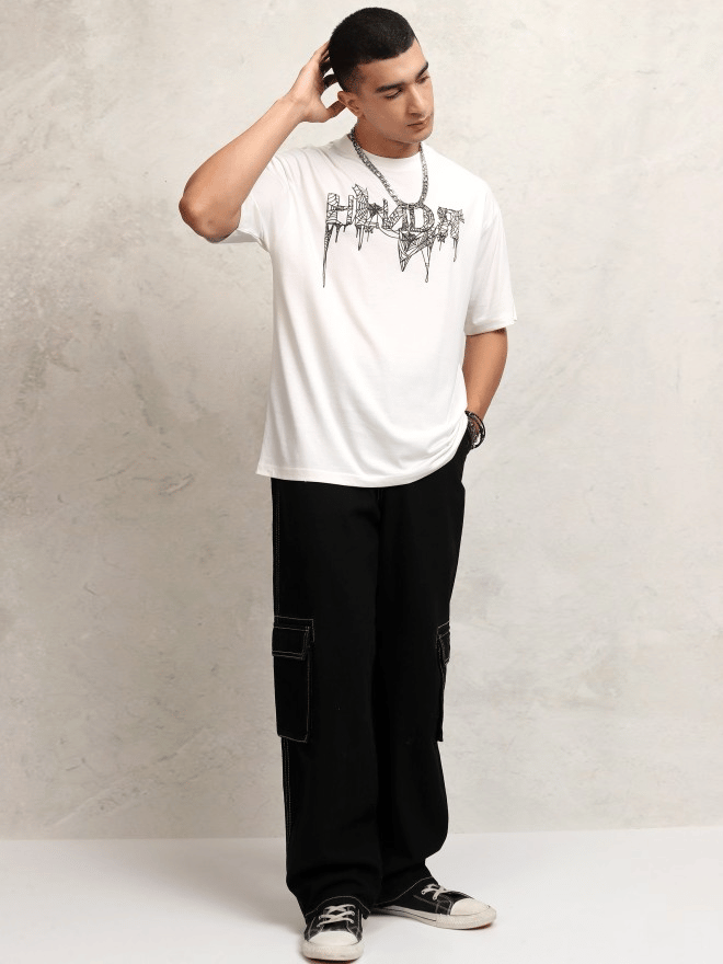 Affordable Men Men's White Printed T-Shirt 2025 at ShopCircuit | ONDC