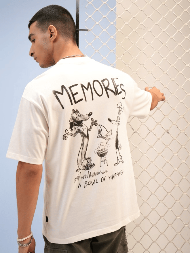 New Men White Men's Printed T shirt 2025 at ShopCircuit | ONDC