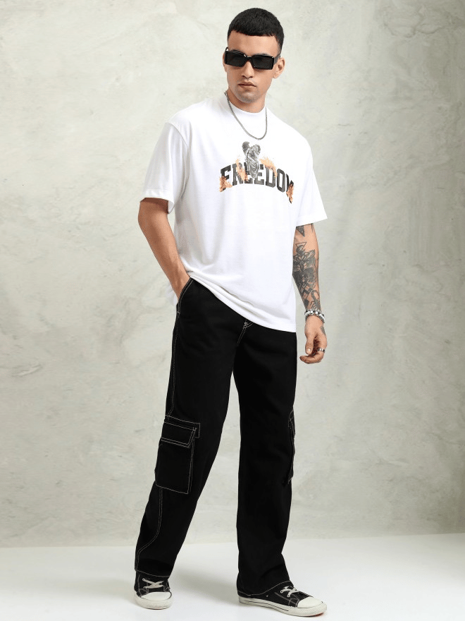 Sophisticated Men White Men's Printed T shirt 2025 at ShopCircuit | ONDC